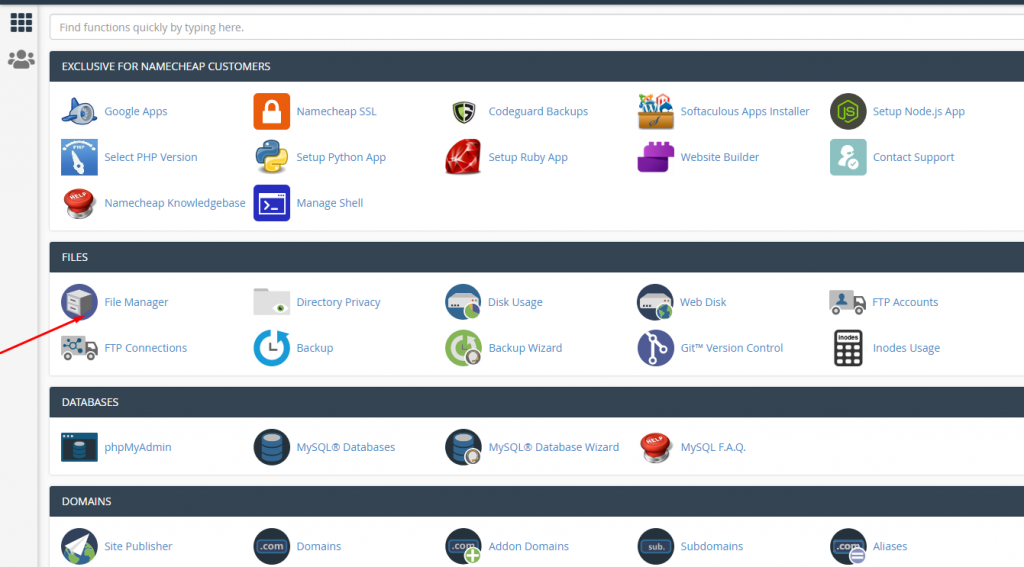 cpanel file manager